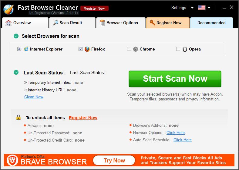 《Fast Browser Cleaner》清理缓存软件