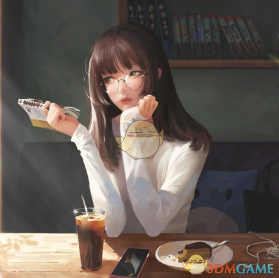 《Wallpaper Engine》写实风坐在咖啡馆的少女动态壁纸