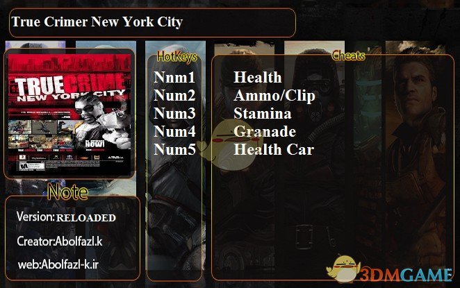 《真实犯罪：纽约街头》v1.0五项修改器[Abolfazl]