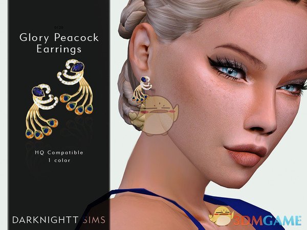 《模拟人生4》孔雀羽毛风格耳环MOD
