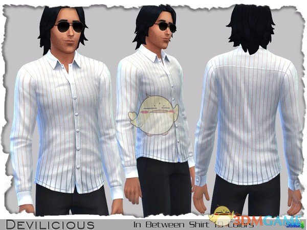 《模拟人生4》男性简洁条纹衬衫MOD