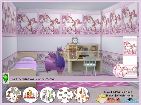 《模拟人生4》儿童房可爱墙纸MOD