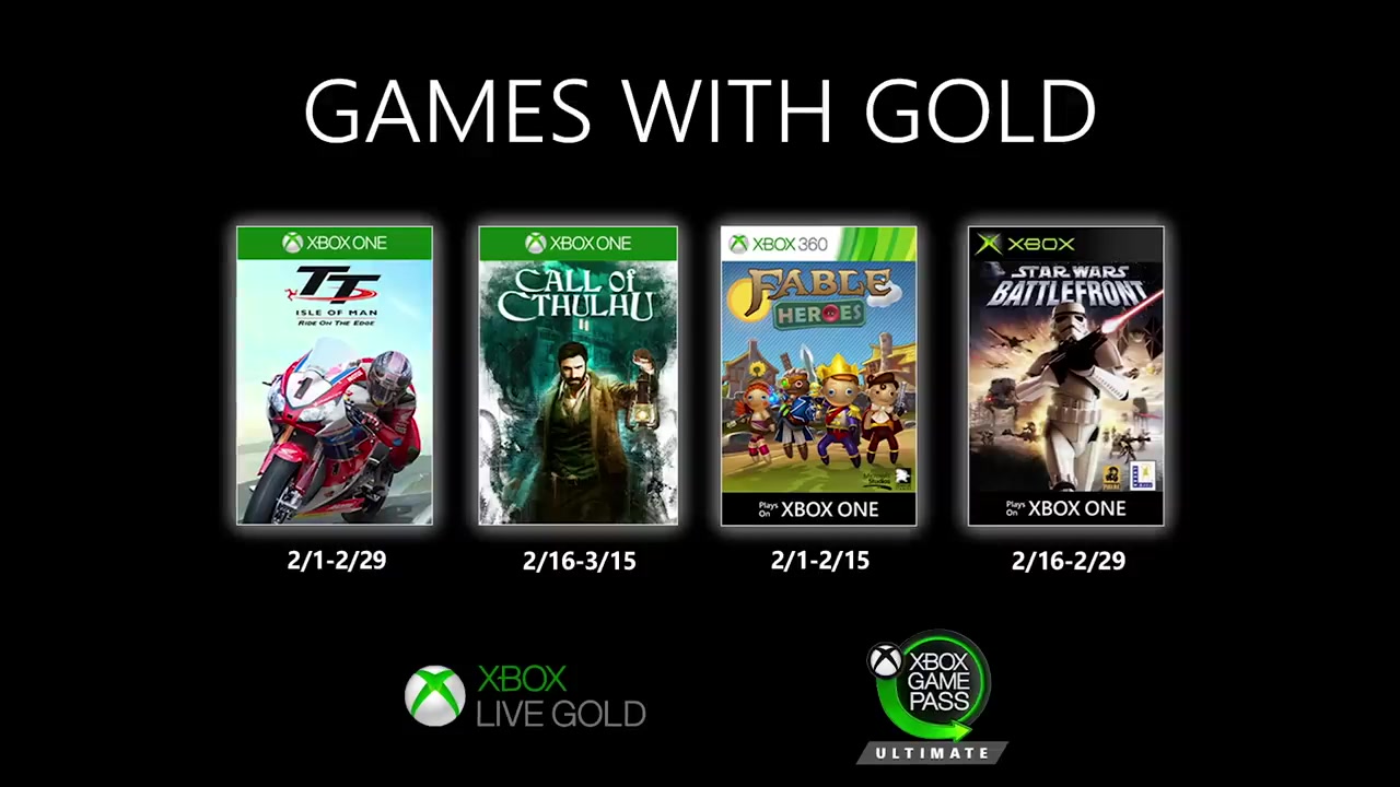 Xbox Live金牌会员2月免费游戏阵容公布