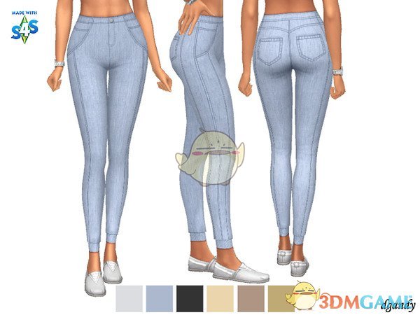 《模拟人生4》女款瘦身简洁牛仔裤MOD