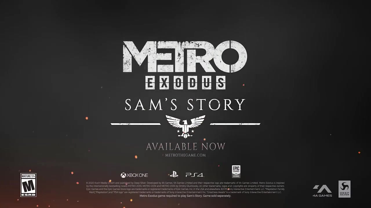 《地铁：逃离》“山姆的故事”DLC发售预告片公布