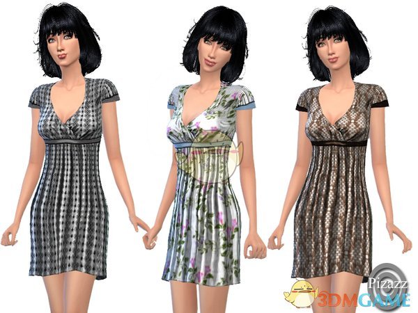 《模拟人生4》女士褶皱长裙MOD