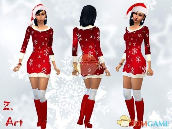 《模拟人生4》圣诞风格女性服装MOD