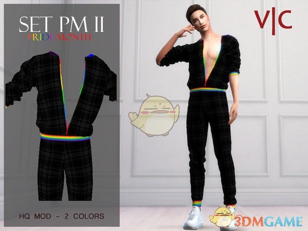 《模拟人生4》男性黑色彩边服装MOD