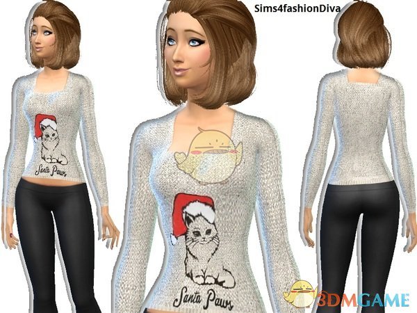 《模拟人生4》女性可爱猫咪毛衣MOD