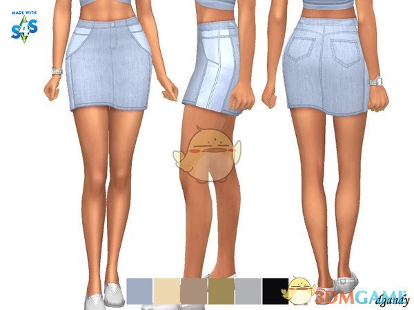 《模拟人生4》女款纯色牛仔短裤MOD