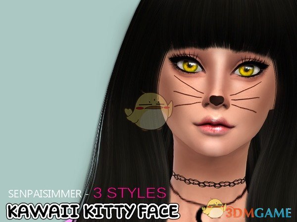 《模拟人生4》可爱猫咪脸部涂装MOD