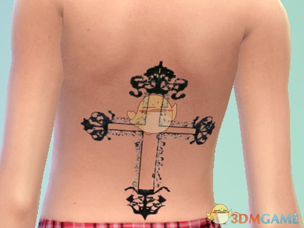 《模拟人生4》十字架背部纹身MOD