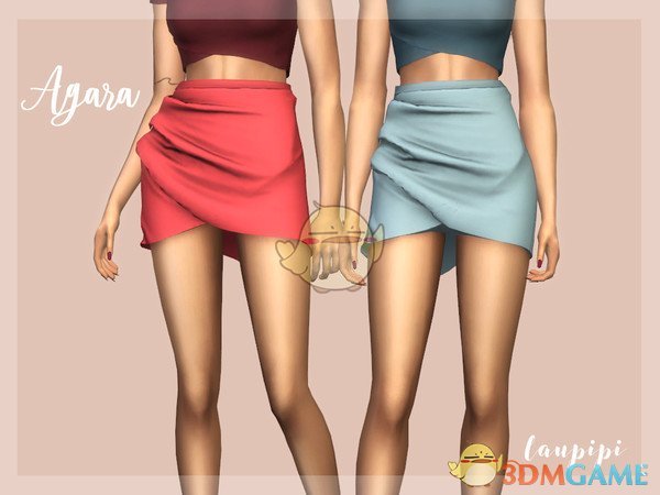 《模拟人生4》女性时尚褶皱短裙MOD
