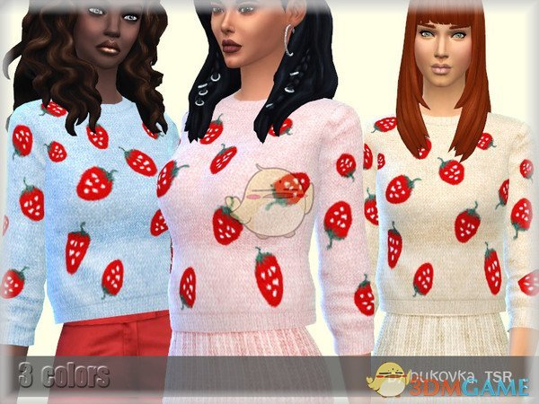 《模拟人生4》女性可爱草莓毛衣MOD