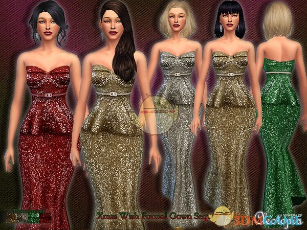《模拟人生4》女性闪亮性感连衣裙MOD