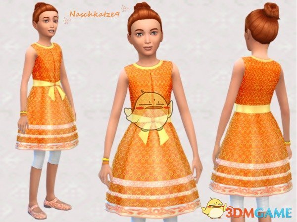 《模拟人生4》女孩橙色公主裙MOD