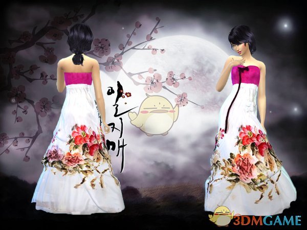 《模拟人生4》韩式印花连衣裙MOD