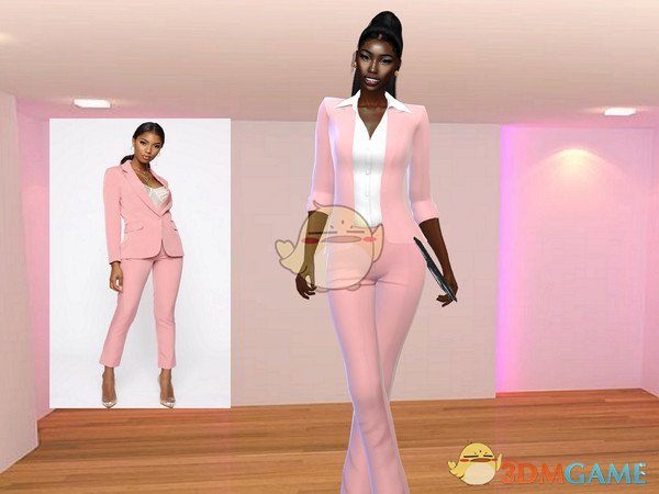 《模拟人生4》女性粉色商务西装MOD