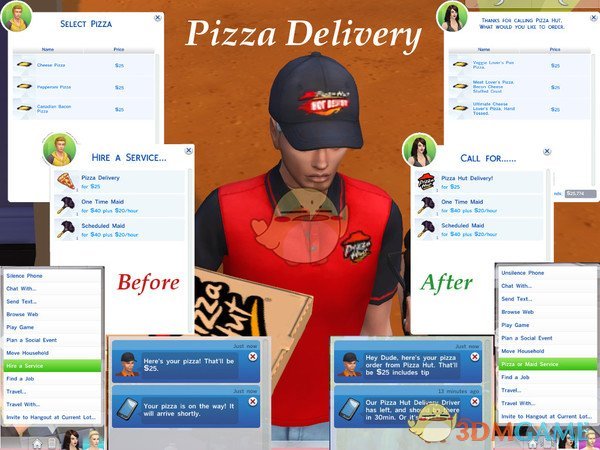 《模拟人生4》披萨外卖MOD