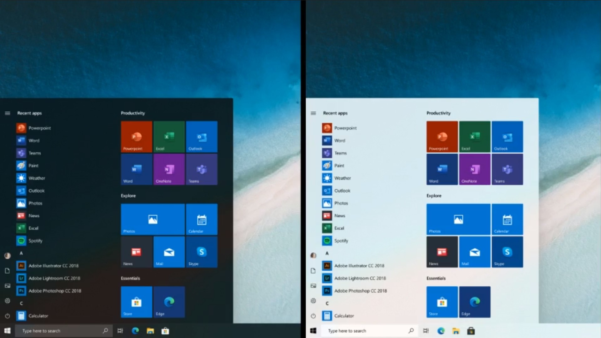 微硬展现新版Windows 10开初菜单 静态磁揭出有会完齐消得