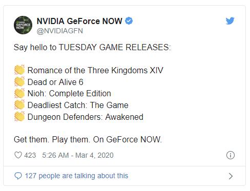 GeForce Now增加5款游戲 包括《仁王：完整版》