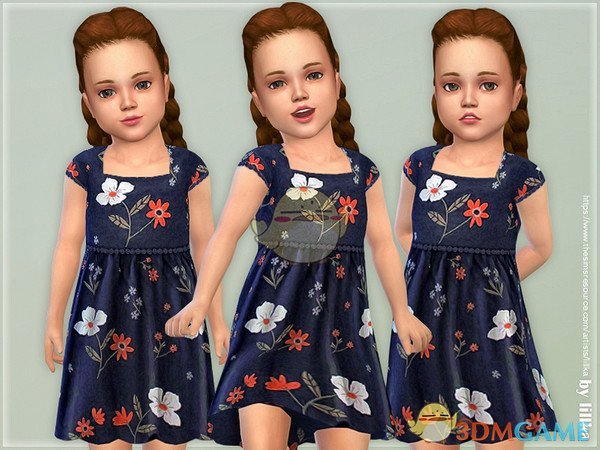《模拟人生4》小女孩印花连衣裙MOD