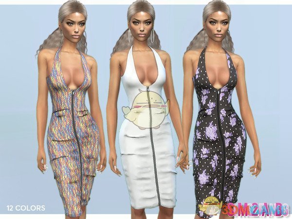 《模拟人生4》女性性感拉链连衣裙MOD