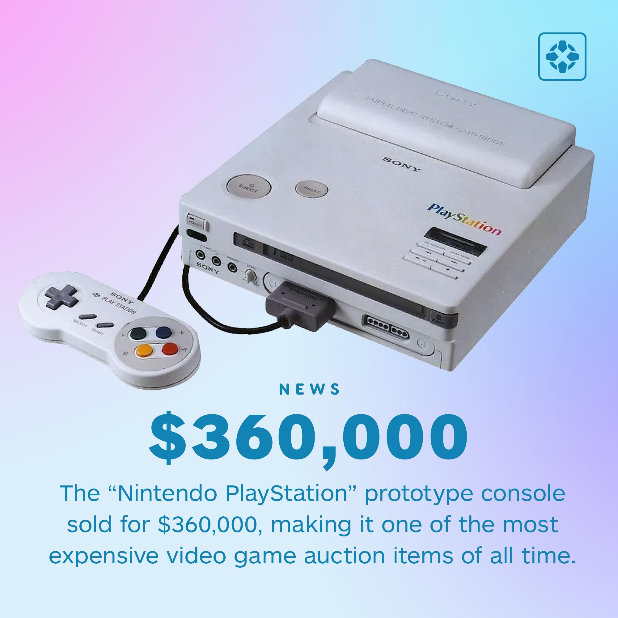 任天堂PlayStation原型机拍出36万美元 创造历史