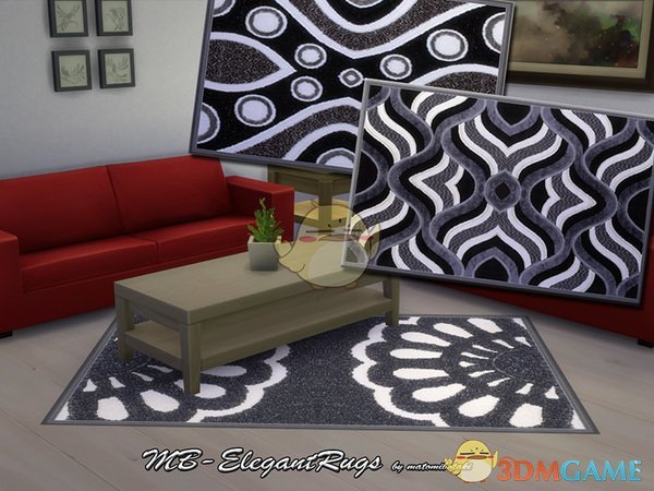 《模拟人生4》黑白简洁地毯MOD