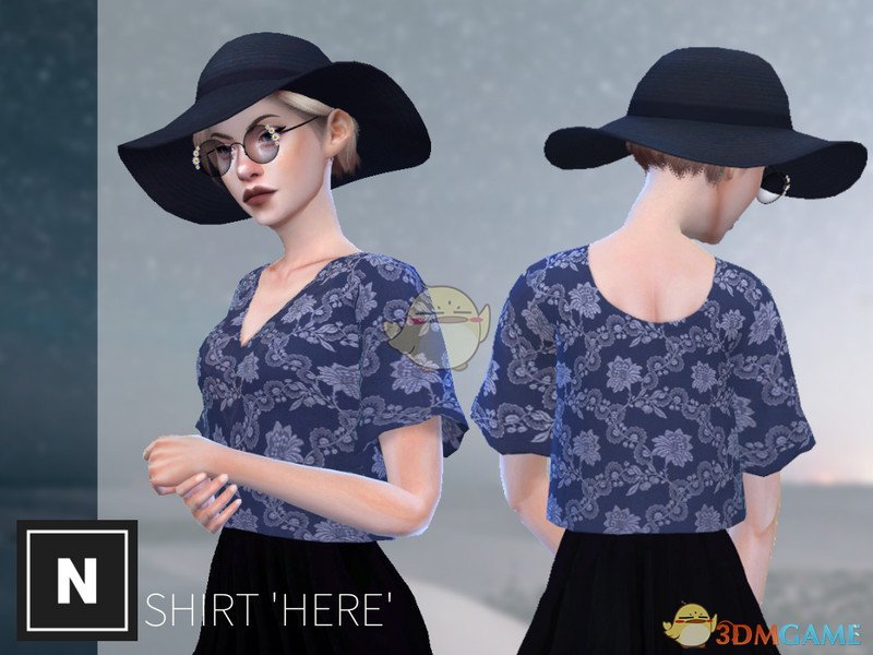 《模拟人生4》简洁印花女性上衣MOD