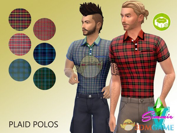 《模拟人生4》男性简洁格子衬衫MOD