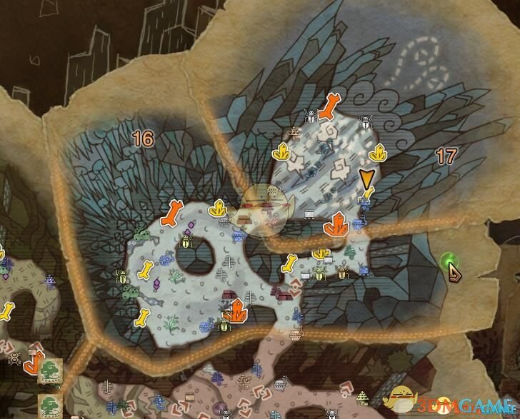 《怪物猎人：世界》聚魔之地矿脉骨冢地图显示MOD