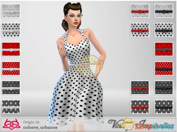 《模拟人生4》女性复古斑点连衣裙MOD