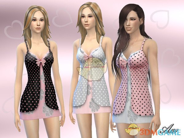 《模拟人生4》情人节女性点状连衣裙MOD