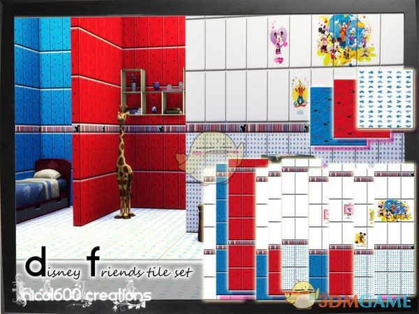 《模拟人生4》迪士尼角色厕所瓷砖MOD
