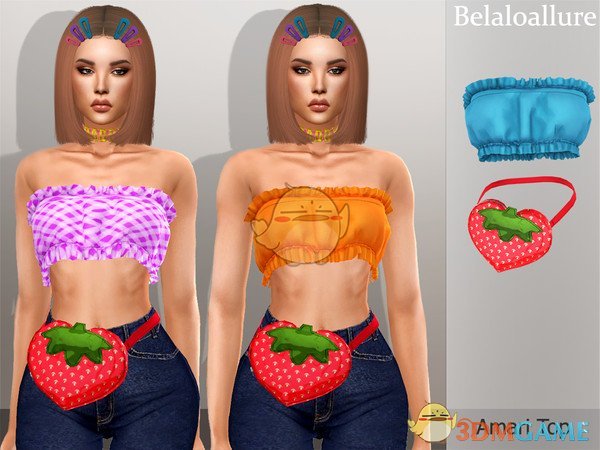 《模拟人生4》可爱花边上衣水果包包MOD