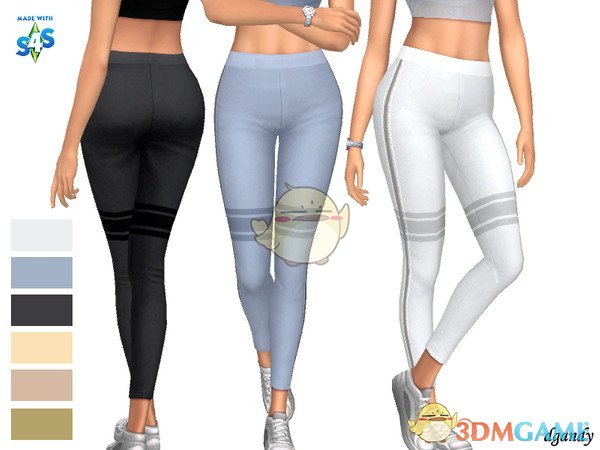 《模拟人生4》简洁条纹女性运动长裤MOD