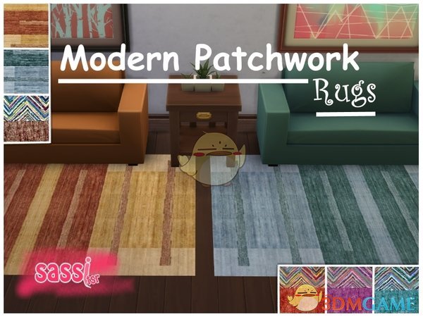 《模拟人生4》现代木质风格地毯MOD