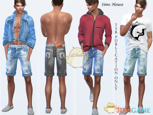 《模拟人生4》男士牛仔破旧短裤MOD