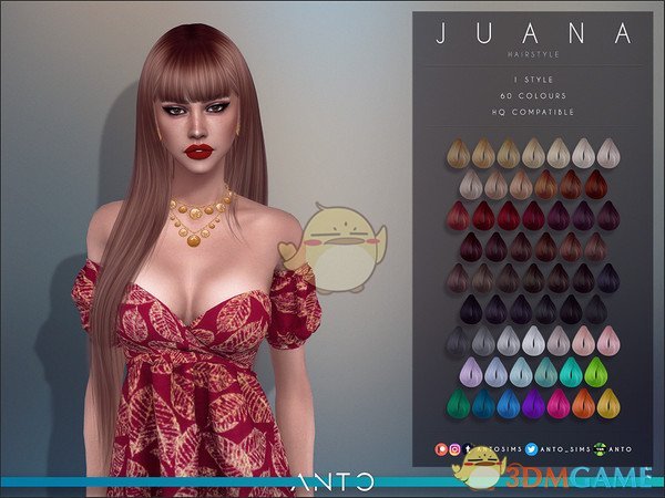 《模拟人生4》女士时尚平刘海发型MOD