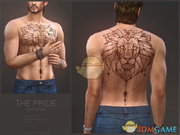 《模拟人生4》高清狮子纹身MOD