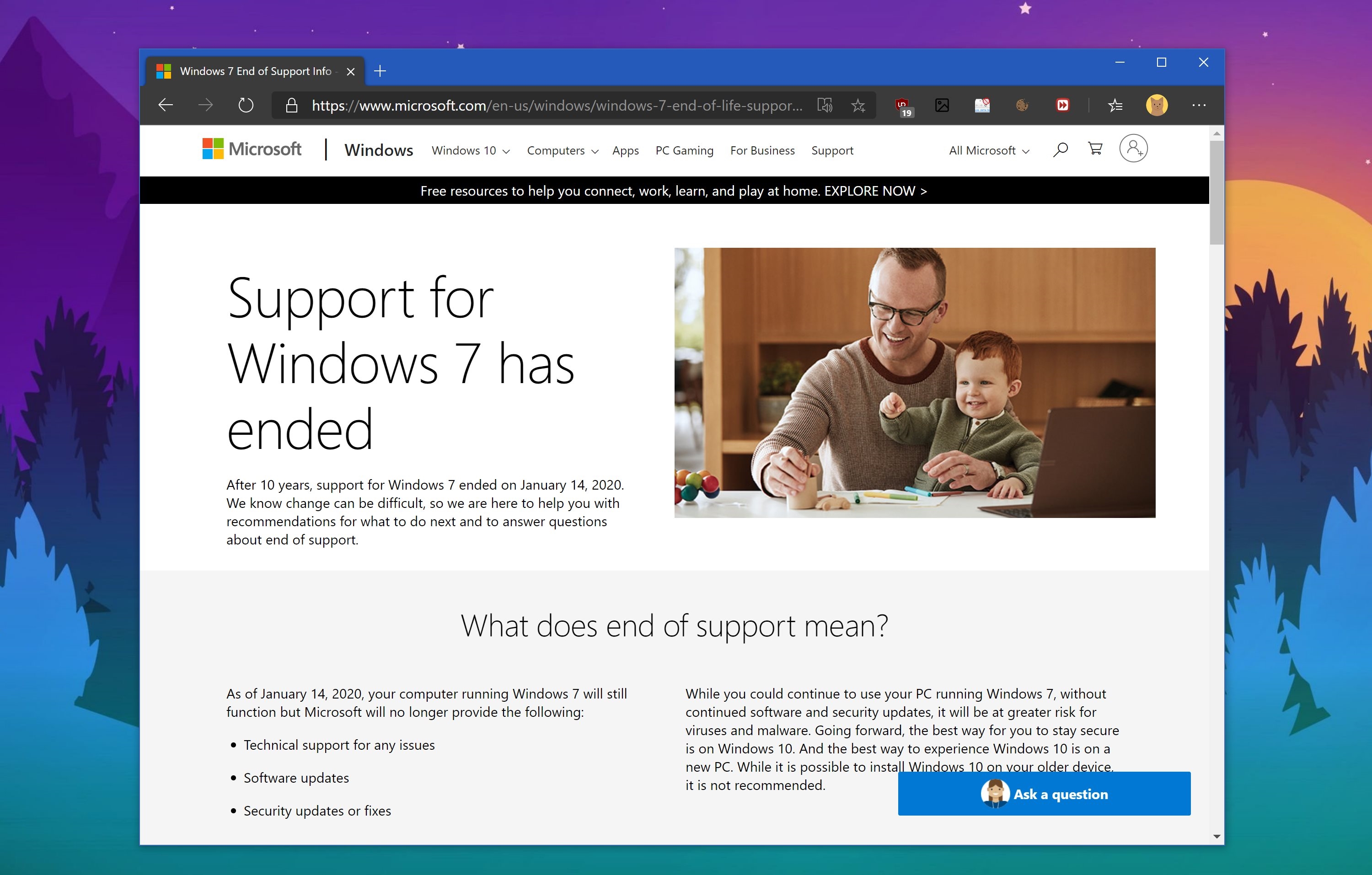 微软官方确认：新Edge浏览器明年将停止支持Win7