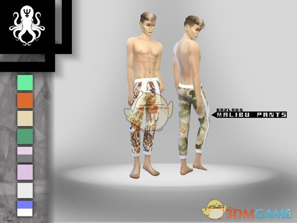 《模拟人生4》男性彩色印花长裤MOD