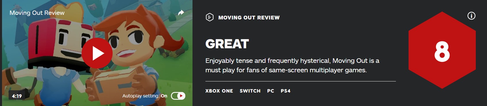 《胡闹搬家》IGN 8分：多人同屏游戏玩家的不二选择