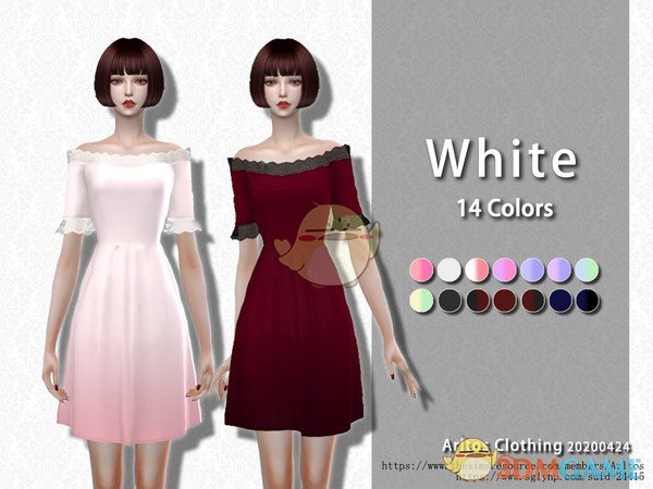 《模拟人生4》美丽的花边连衣裙MOD