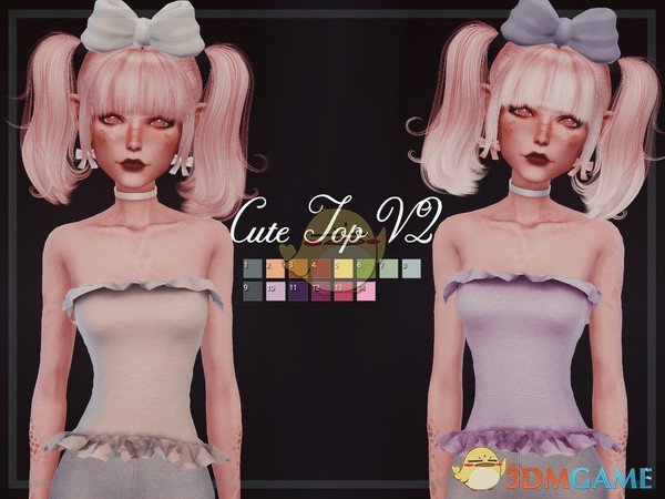 《模拟人生4》女性花边可爱上衣MOD