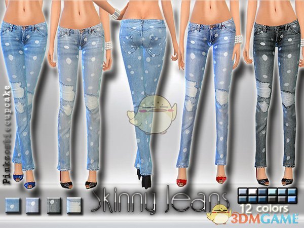 《模拟人生4》点状破洞牛仔裤MOD