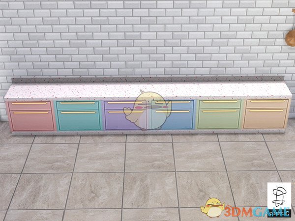 《模拟人生4》水磨石粉彩色柜台MOD