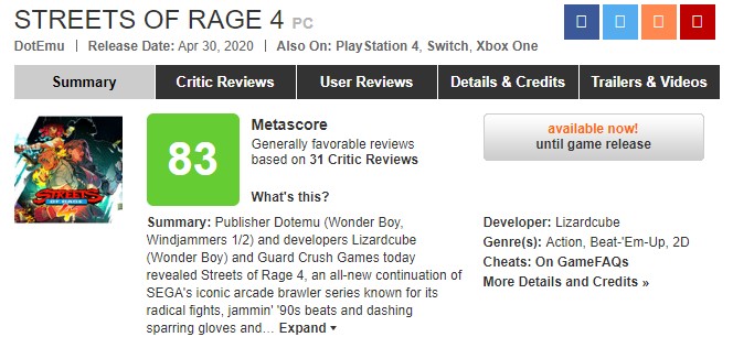 经典再续《怒之铁拳4》IGN评分7分 M站均分83