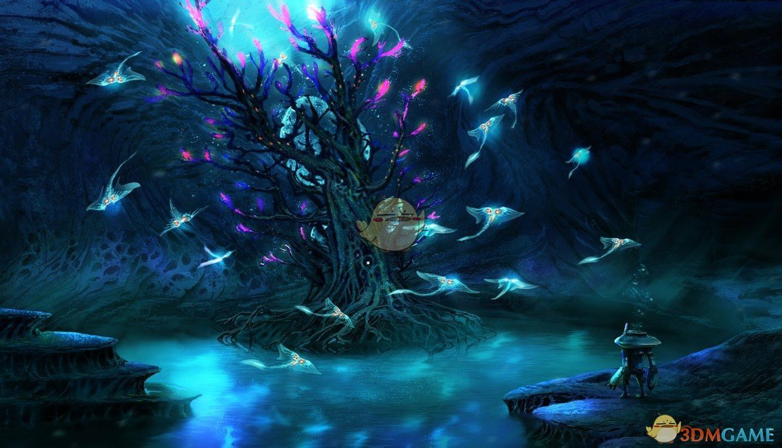 《Wallpaper Engine》美丽水世界 - 水下洞穴之树动态壁纸